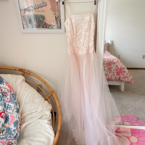 Deadstock Vintage Nadine Coquette Whimiscal Tulle Drop-Waist Maxi Dress - Picture 1 of 10
